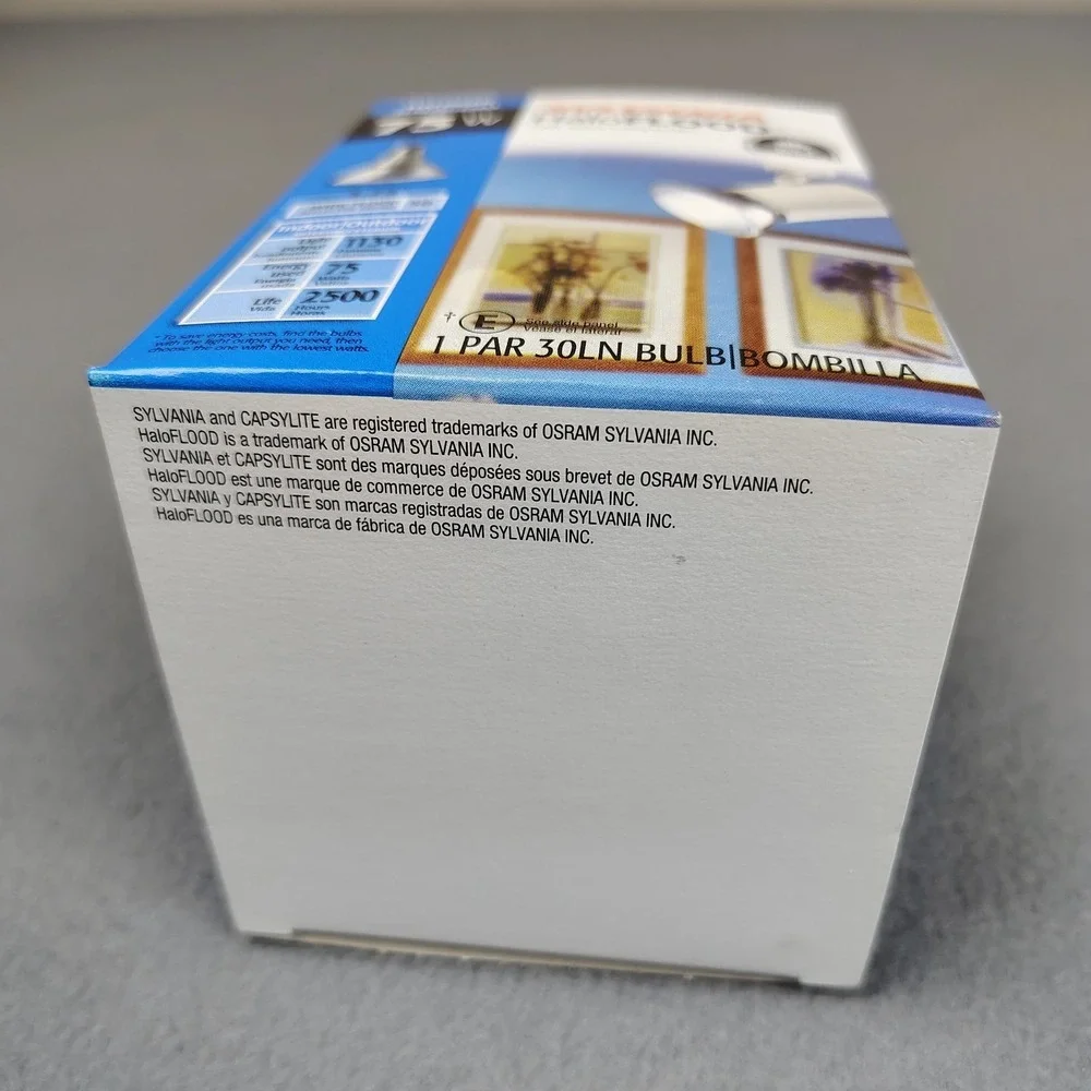 Sylvania Halo Flood Par 30 Light Bulbs 75W 4 Pack 50⁰ Wide Indoor Outdoor 3.75